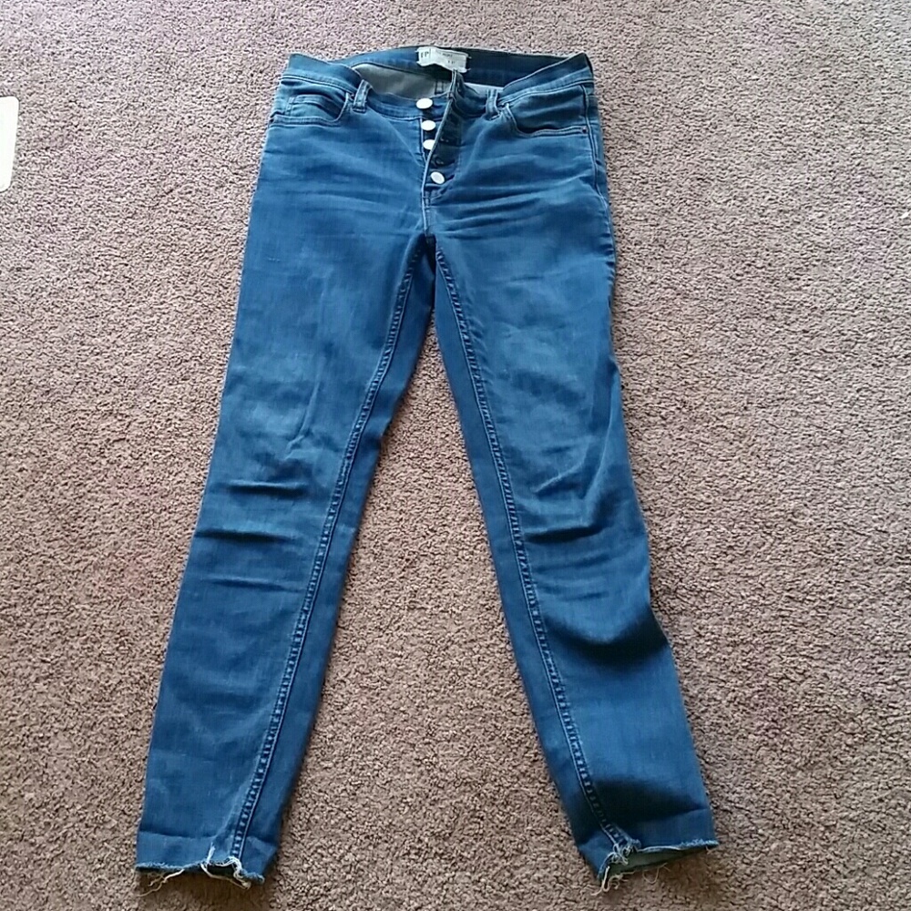 Free People Button Fly skinny jeans.